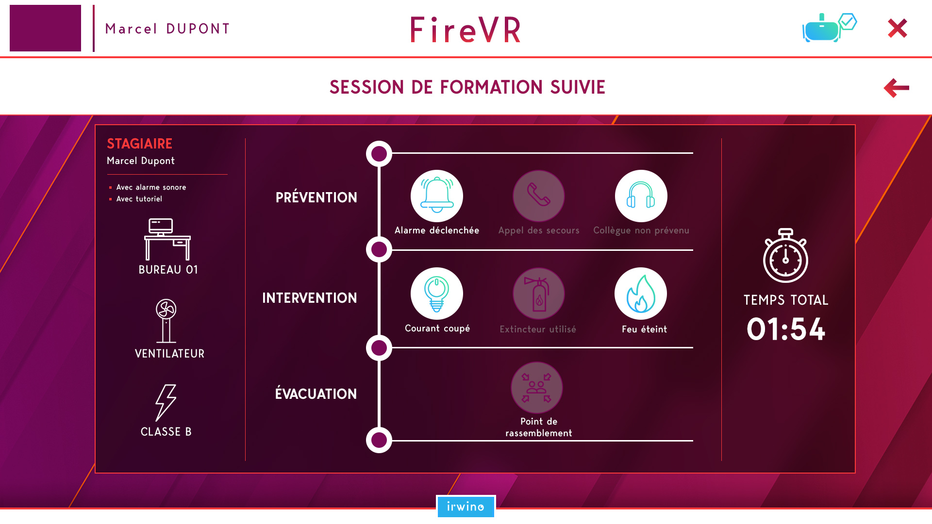 débriefing en réalité virtuelle FIRE VR